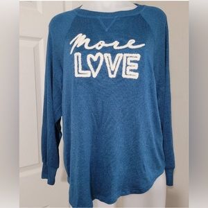 ⛄️PRICE DROP Secret Treasures Teal 💙 More L💙VE Long Sleeve Top SZ L (12/14)